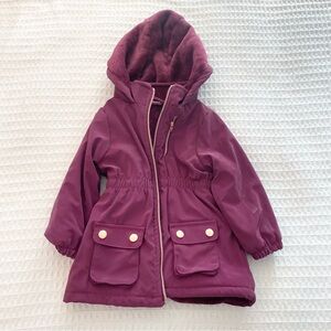 Penelope Mack maroon faux fur lined girls jacket size 2T